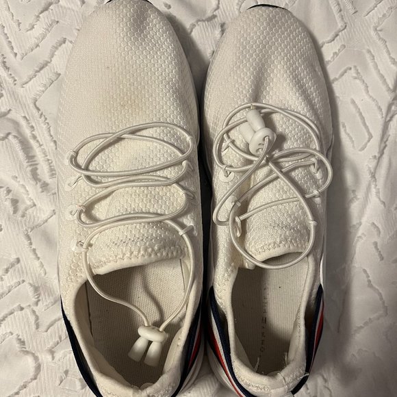 Tommy Hilfiger White No Tie Sneakers - Picture 1 of 5